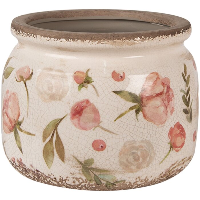 Sticlă ceramică pentru plante Beige Rosa 20x15 cm, stil landhaus