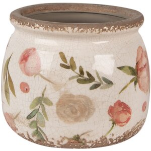 Clayre & Eef 6CE1625M Blumentopf Beige Rosa Ø...