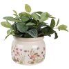 Sticlă ceramică cu plante Beige Rosa Ø 20x15 cm Clayre & Eef