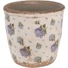 Clayre & Eef 6CE1638M Blumentopf für Innen Beige Blau 14x13 cm