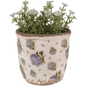 Clayre & Eef 6CE1638XS Blumentopf für Innen Beige Blau 11x10 cm
