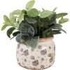 Clayre & Eef 6CE1639L Ghiveci de flori bej albastru Ø 20x15 cm Ceramică stil țară