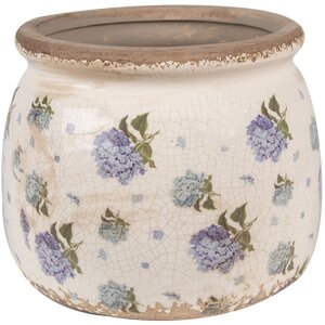 Clayre & Eef 6CE1639M Blumentopf Beige Blau Ø...