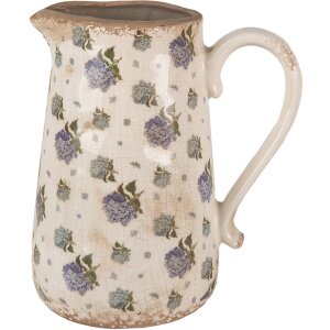 Clayre & Eef 6CE1640L Dekorativer Krug Beige Blau...