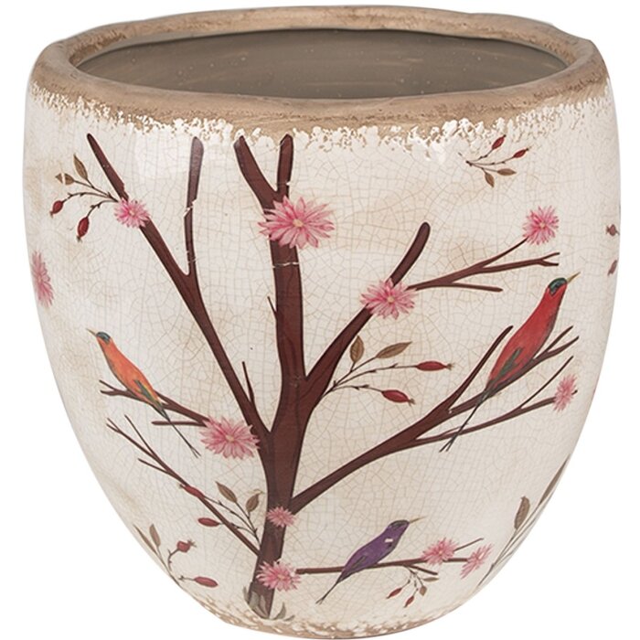 Spălător de flori Clayre & Eef Beige Braun Ø18x17 cm