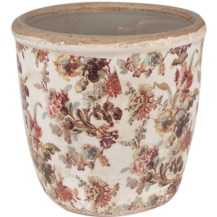 Vază de flori Clayre & Eef pentru interior, Beige Rosa, Ø 14x13 cm