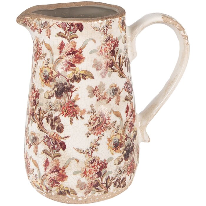 Crug decorativ Clayre & Eef bej roz 16x12x18 cm