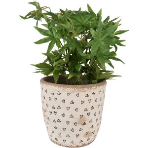 Clayre & Eef 6CE1652L Blumentopf Beige Schwarz 16x16...