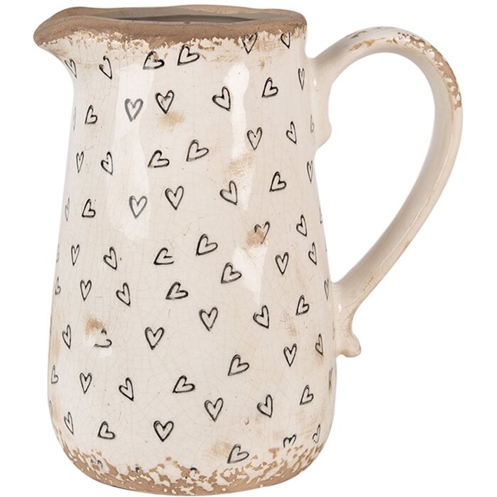 Crug decorativ Clayre & Eef, bej-negru, 16x12x18 cm