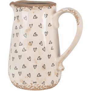 Crug decorativ Clayre & Eef, bej-negru, 16x12x18 cm