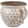Clayre & Eef 6CE1655M Blumentopf Beige Schwarz 17x14x12 cm