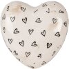 Clayre & Eef 6CE1656 Deko Herz Beige Schwarz 11x11x4 cm