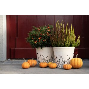 Sticlă ceramică pentru plante interioare Clayre & Eef, bej și negru, Ø 21x20 cm