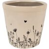 Sticlă ceramică pentru plante interioare Clayre & Eef, bej și negru, Ø 21x20 cm