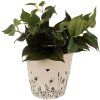 Sticlă ceramică pentru plante interioare Clayre & Eef, bej și negru, Ø 21x20 cm