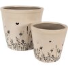 Sticlă ceramică pentru plante interioare Clayre & Eef, bej și negru, Ø 21x20 cm