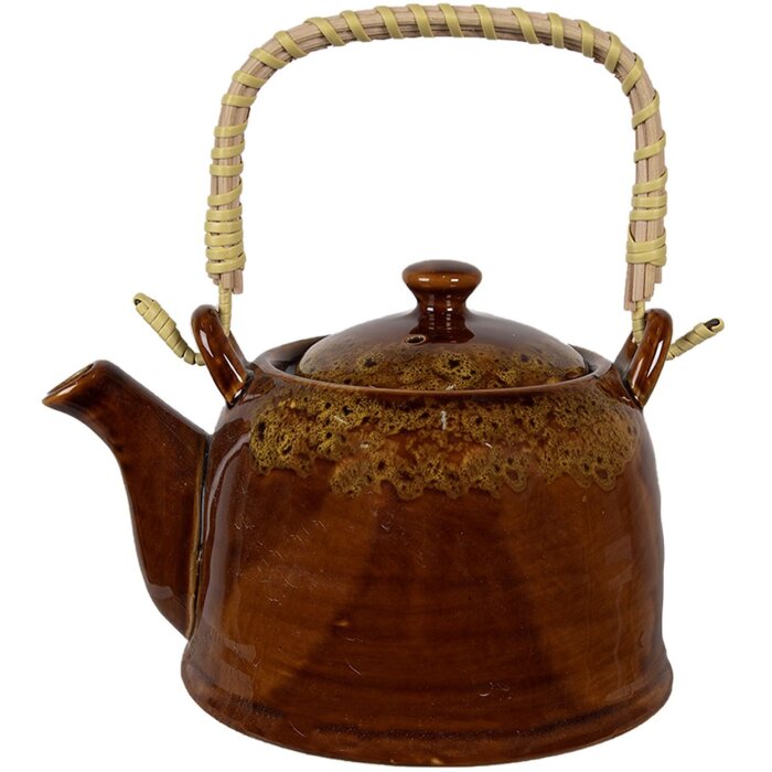 Clayre & Eef 6CETE0136 Teekanne Braun Ø 14x12 cm 750 ml