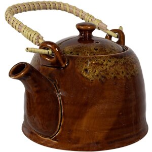 Clayre & Eef 6CETE0136 Teekanne Braun Ø 14x12 cm 750 ml