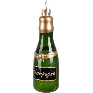 Pendul de Crăciun verde auriu Ø 4x12 cm, sticlă,...