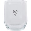 Clayre & Eef 6GL4399 Wasserglas Transparent 300 ml Herzmotiv