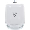 Clayre & Eef 6GL4399 Wasserglas Transparent 300 ml Herzmotiv