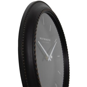 Clayre & Eef 6KL0803 Wanduhr Schwarz Ø 28x5 cm