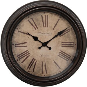 Clayre & Eef 6KL0808 Wanduhr Braun Ø 29x5 cm...