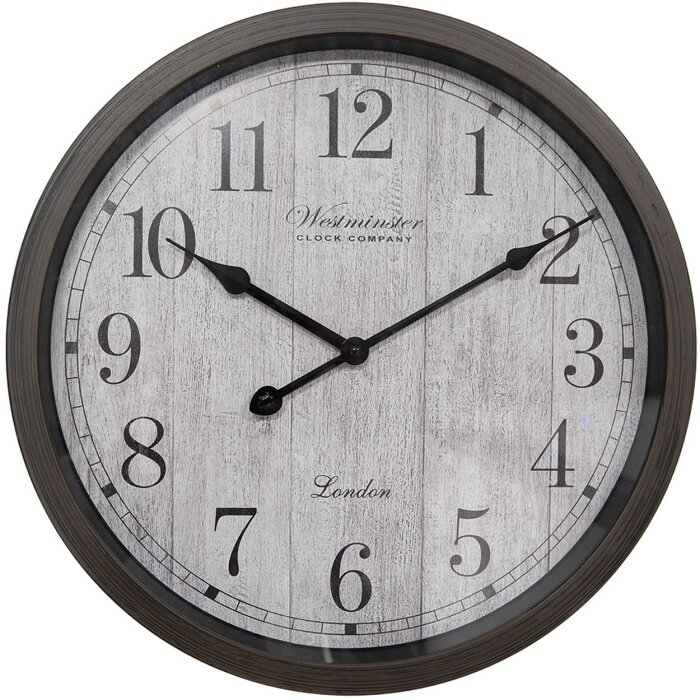 Clayre & Eef 6KL0811 Wanduhr Braun Grau Ø 40x4 cm