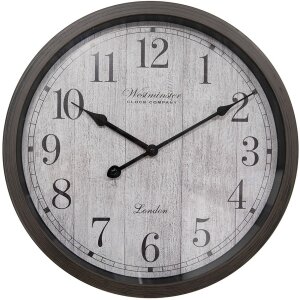 Clayre & Eef 6KL0811 Wanduhr Braun Grau Ø 40x4 cm