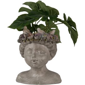 Clayre & Eef 6PR3896 Ghiveci de flori de interior gri 22x20x26 cm