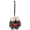 Hanger decorativ în formă de mână, gri, 8x5x9 cm, pentru Crăciun