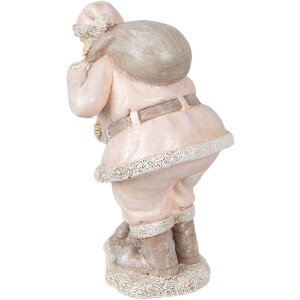 Clayre & Eef 6PR3932 Weihnachtsdeko Standbild Weihnachtsmann Rosa 13x11x18 cm