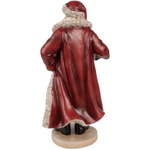 Figură Stândă Moș Crăciun Roșu Clayre & Eef 18x14x33 cm