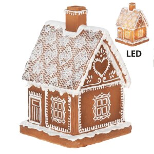 Decorativ Casa cu LED Maro Clayre & Eef 13x13x18 cm