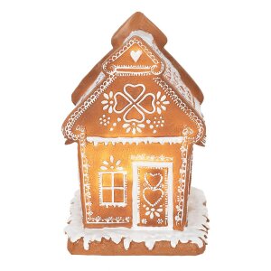 Casa decorativă cu LED maro Clayre & Eef 15x12x17 cm