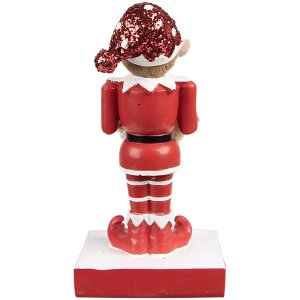 Clayre & Eef 6PR4900 Weihnachtsstrumpfhalter Elfe Rot 11x8x20 cm