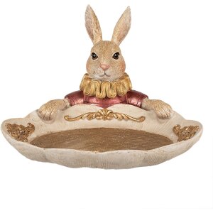 Clayre & Eef 6PR4923 Dekoration Kaninchen mit Schale...