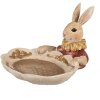 Clayre & Eef 6PR4923 Dekoration Kaninchen mit Schale Goldfarbig Beige 22x21x15 cm