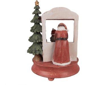 Ceas de jucărie decorativ Clayre & Eef, stil rural, roșu alb verde