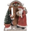 Clayre & Eef 6PR4945 Weihnachtsdeko Weihnachtsmann LED Rot Braun 18x8x22 cm