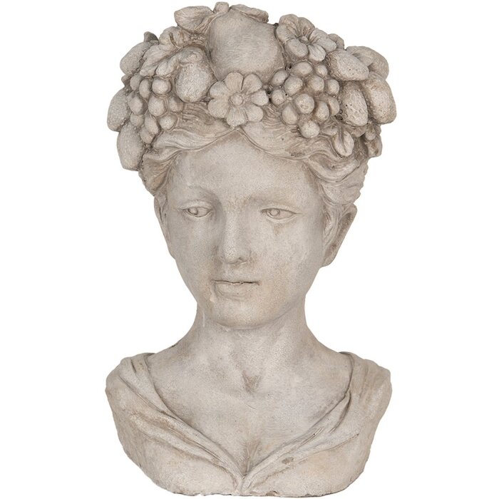 Clayre & Eef 6TE0492 Ghiveci de flori de interior gri 22x21x35 cm Cap de femeie