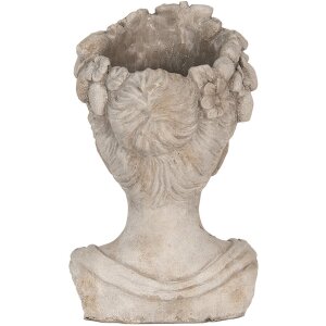 Clayre & Eef 6TE0492 Ghiveci de flori de interior gri 22x21x35 cm Cap de femeie