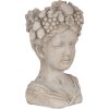Clayre & Eef 6TE0492 Ghiveci de flori de interior gri 22x21x35 cm Cap de femeie