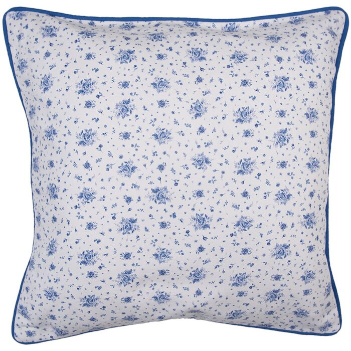Clayre & Eef BRB21 Kissenhülle Beige Blau 40x40 cm Baumwolle Romantisch