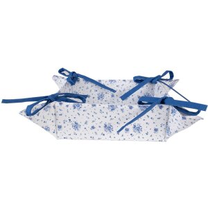 Clayre & Eef BRB47 Brotkorb Beige Blau 35x35x8 cm...