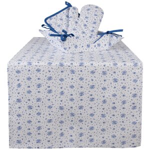 Covor de masă Clayre & Eef BRB64, bej și albastru, 50x140 cm