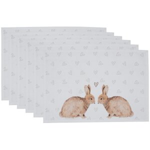 Clayre & Eef BSLC40 Tischset 6 Stück Beige Braun...