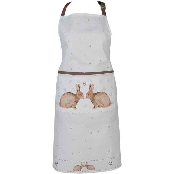 Clayre & Eef BSLC41 Schürze Beige Braun 70x85 cm