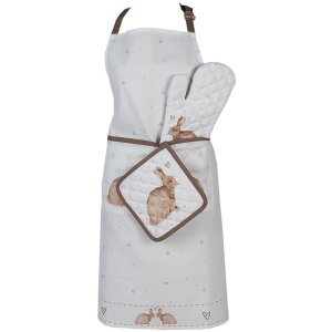 Clayre & Eef BSLC41 Schürze Beige Braun 70x85 cm