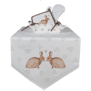 Clayre & Eef BSLC65 Tischläufer Beige Braun 50x160 cm